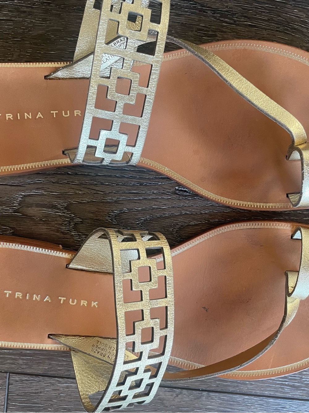Trina Turk Gold Metallic Brentwood Sandals, size 8 1/2 - Picture 6 of 8